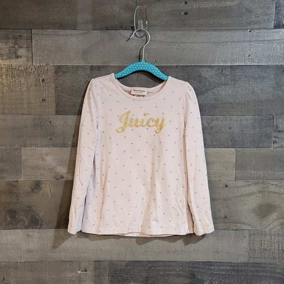 Juicy Couture Other - Juicy Couture Girls Pink with Silver Dots Long Sleeve T-Shirt - 6X